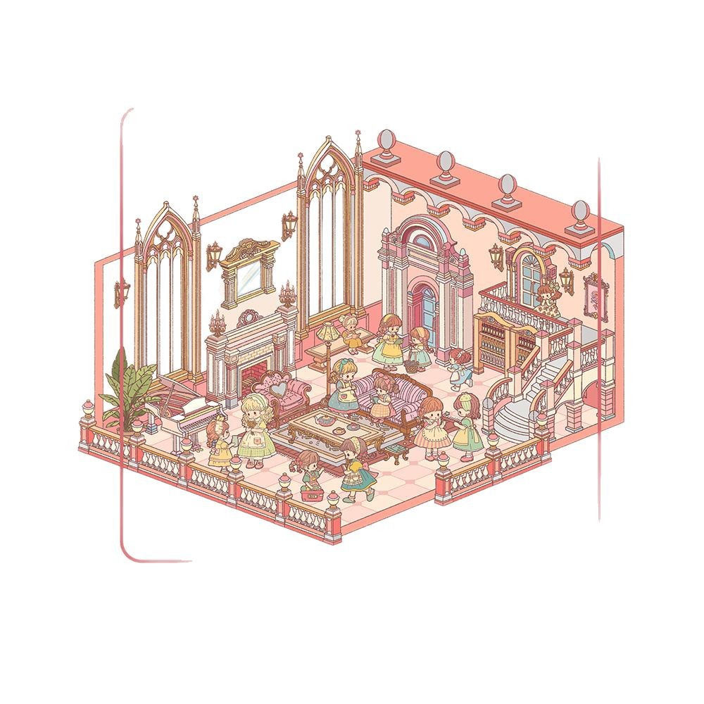 Living Room DIY 3D Sticker Collection - Cute Miniature Scenes