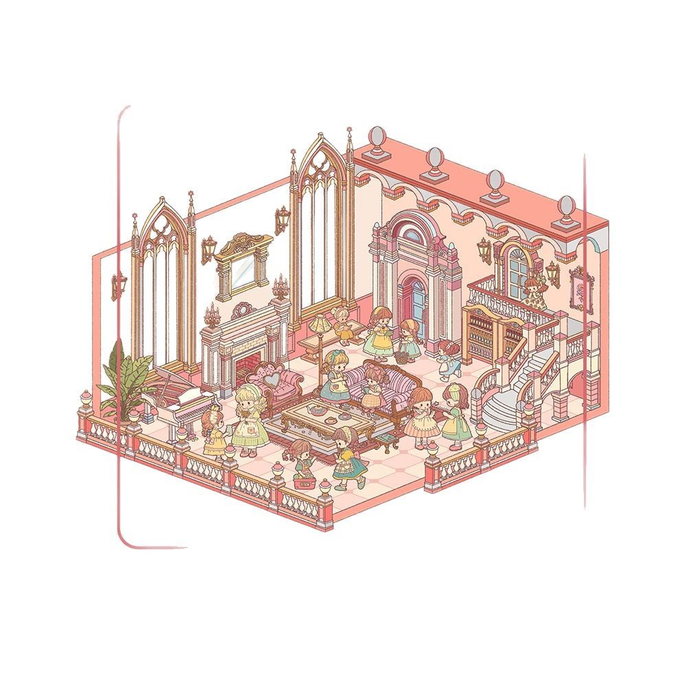 Living Room DIY 3D Sticker Collection - Cute Miniature Scenes