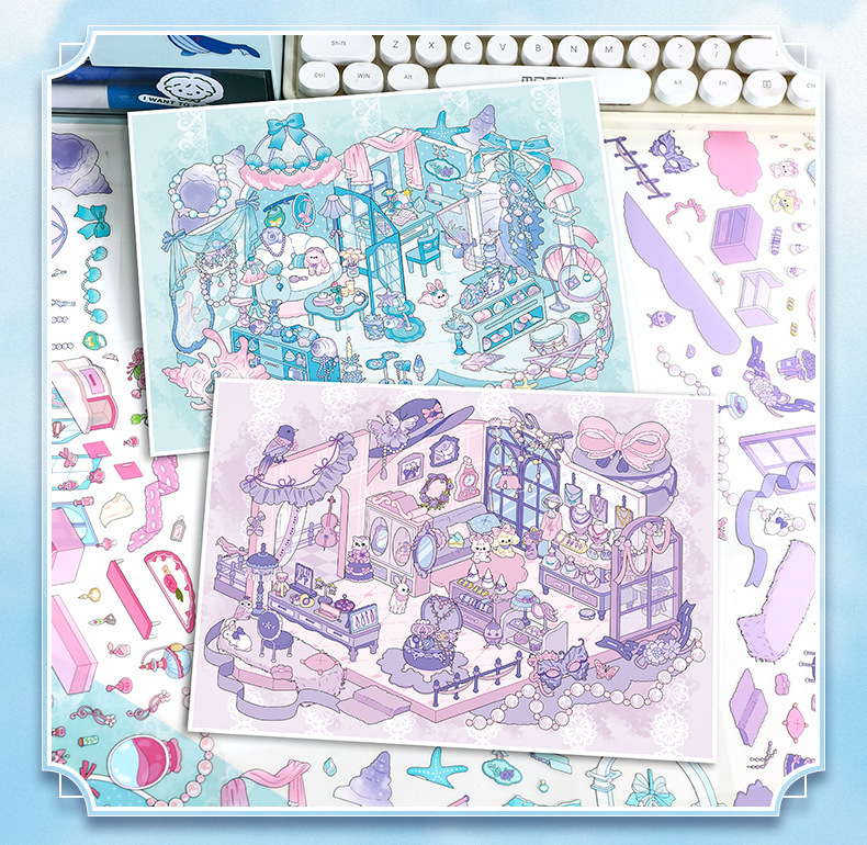Dreamy shop DIY 3D Scene Stickers Lovely Miniature Scenes