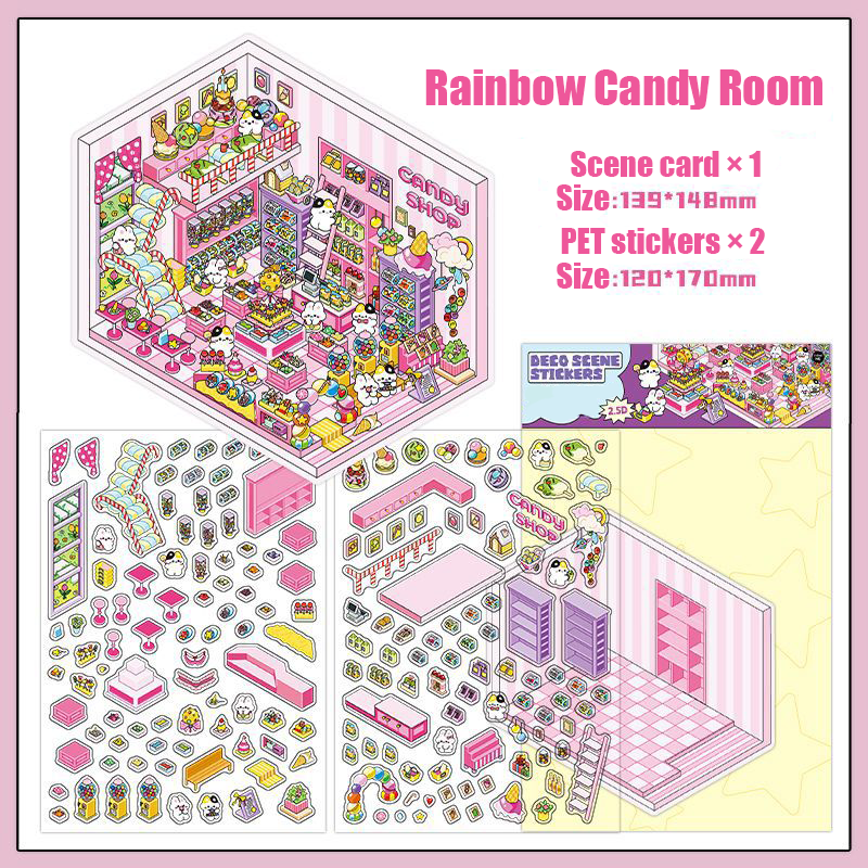 Chocolate Workshop DIY 3D Scene Stickers 4 Cute Miniature Scenes