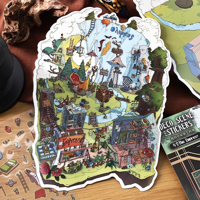 The Wizard’s Cottage DIY 3D Sticker Collection - 4 Cute Miniature Scenes