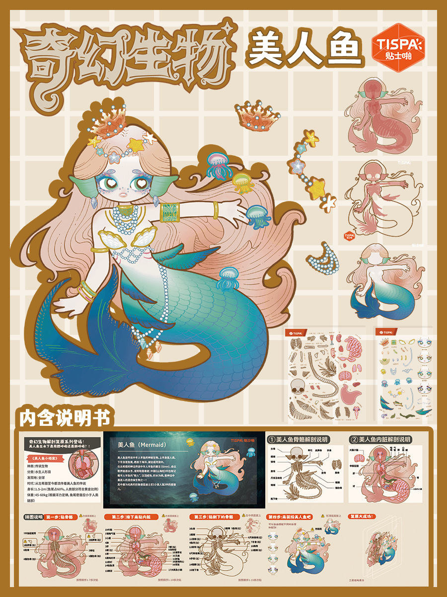 Animal Dissection Series: DIY 3D Sticker Collection - 4 Cute Miniature Scenes