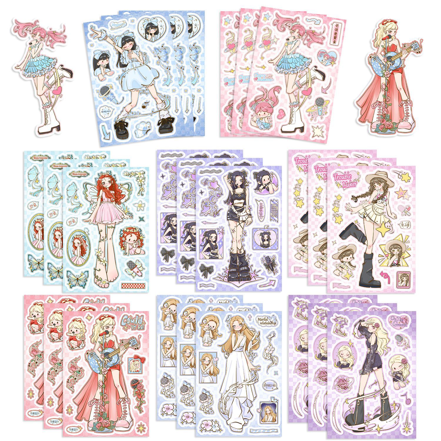 Stickers DIY Scrapbook cards phone case decoration K-Pop / Kawaii DIY Sticker Kit