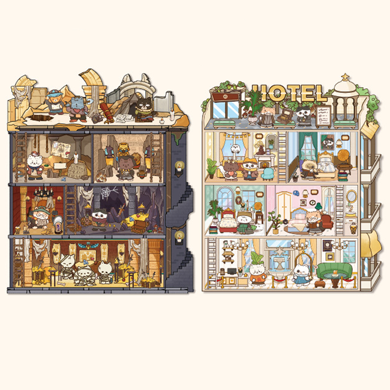 The Magician's Apprentice Series DIY 3D Sticker Collection - 2 Cute Miniature Scenes