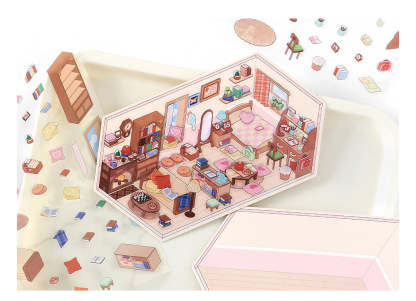 Corner Series: Sweet, Sip, Stay & Shop DIY 3D Scene Stickers 4 Lovely Miniature Scenes
