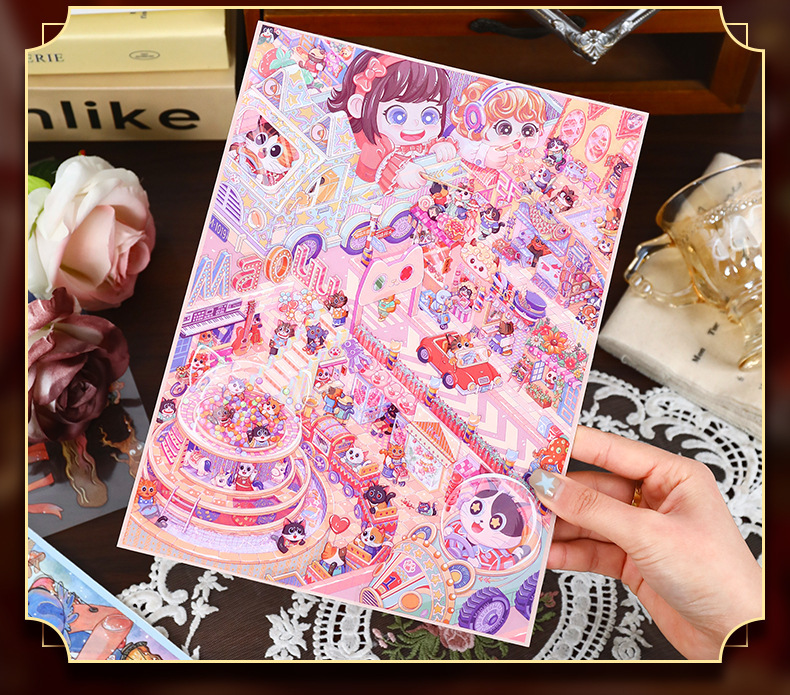 Dreamy Pet Paradise DIY 3D Scene Stickers 2 Cute Miniature Scenes