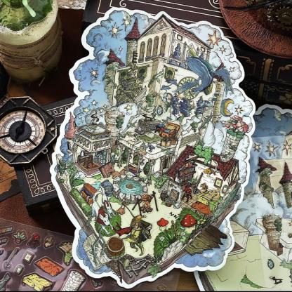 The Wizard’s Cottage DIY 3D Sticker Collection - 4 Cute Miniature Scenes