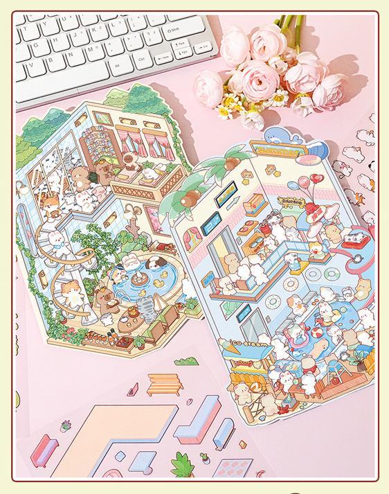 Seasonal Immersions DIY 3D Sticker Collection - 3 Cute Miniature Scenes