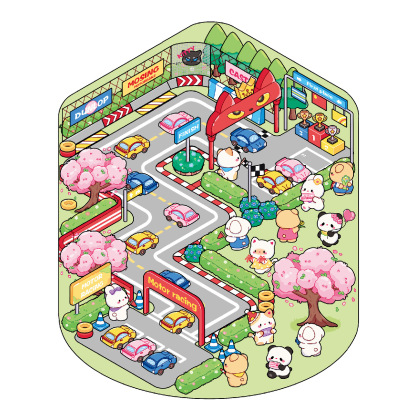 Animal Party DIY 3D Sticker Collection - 4 Cute Miniature Scenes