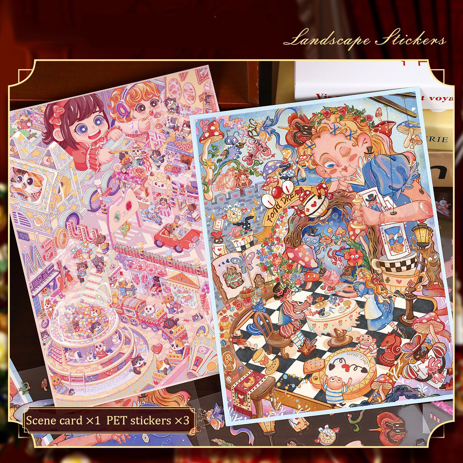 Dreamy Pet Paradise DIY 3D Scene Stickers 2 Cute Miniature Scenes