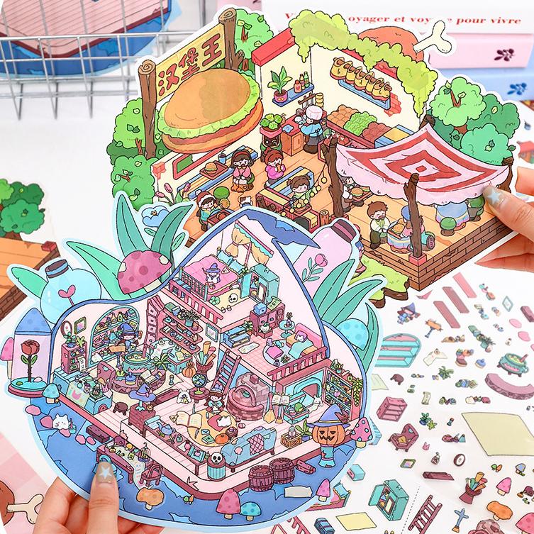 Creative Life DIY 3D Scene Stickers Lovely 2 Miniature Scenes