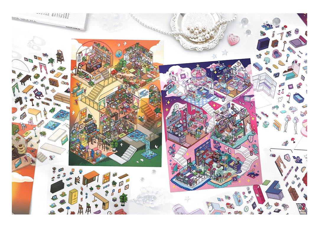 Plus My Cottage DIY 3D Scene Stickers 2 Cute Miniature Scenes