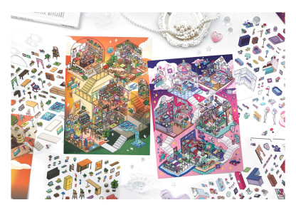 Plus My Cottage DIY 3D Scene Stickers 2 Cute Miniature Scenes