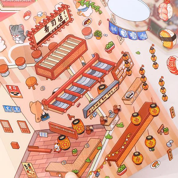 Critter Shop DIY 3D Scene Stickers 4 Cute Miniature Scenes