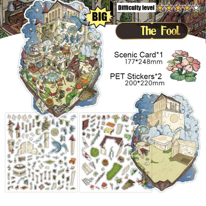 The Wizard’s Cottage DIY 3D Sticker Collection - 4 Cute Miniature Scenes