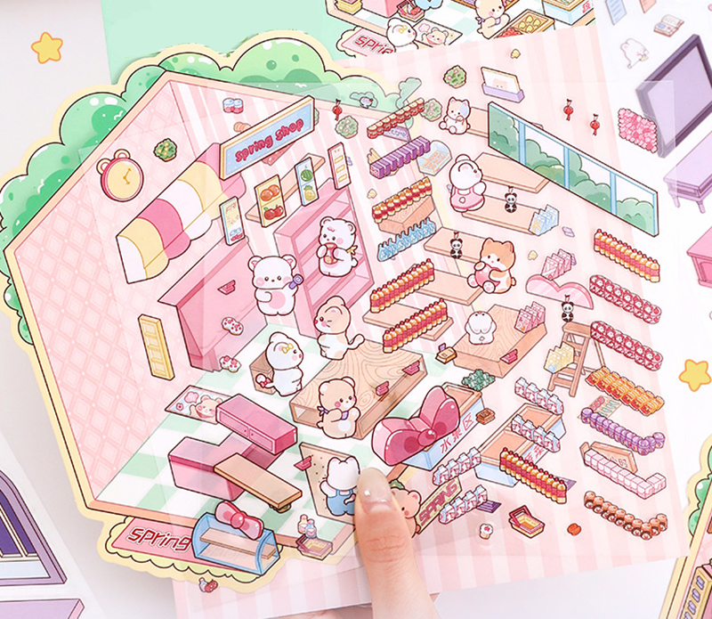 Fresh Bakes & Quick Stops DIY 3D Scene Stickers 2 Lovely Miniature Scenes