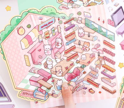 Fresh Bakes & Quick Stops DIY 3D Scene Stickers 2 Lovely Miniature Scenes