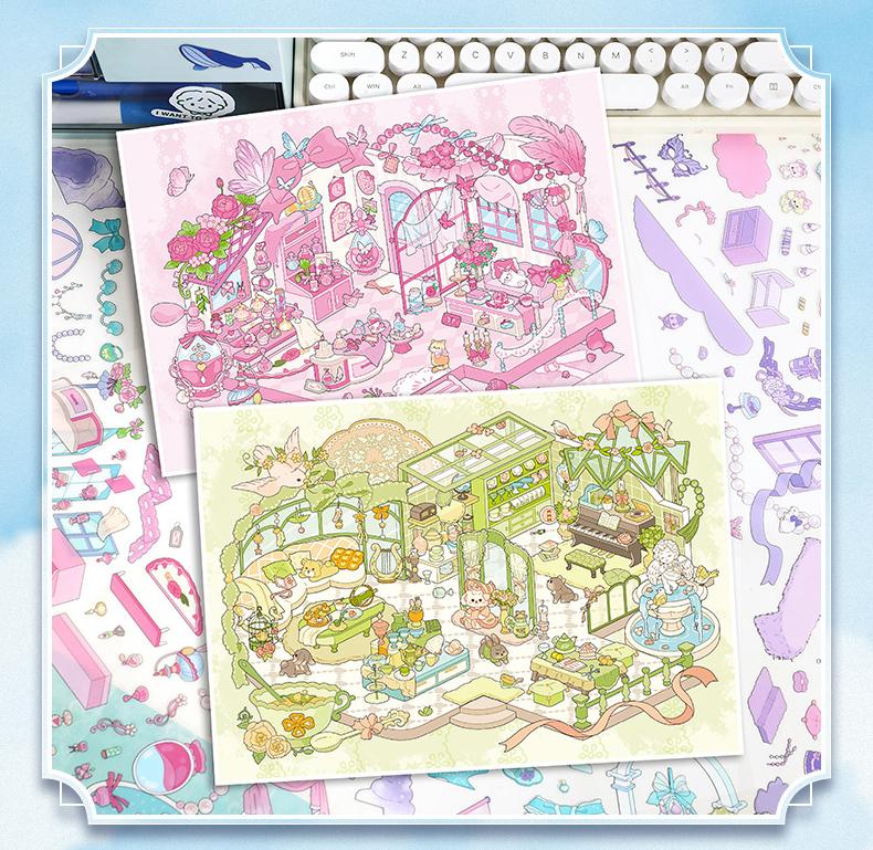 Dreamy shop DIY 3D Scene Stickers Lovely Miniature Scenes