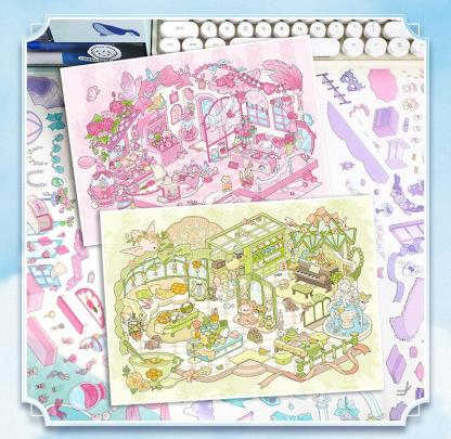 Dreamy shop DIY 3D Scene Stickers Lovely Miniature Scenes