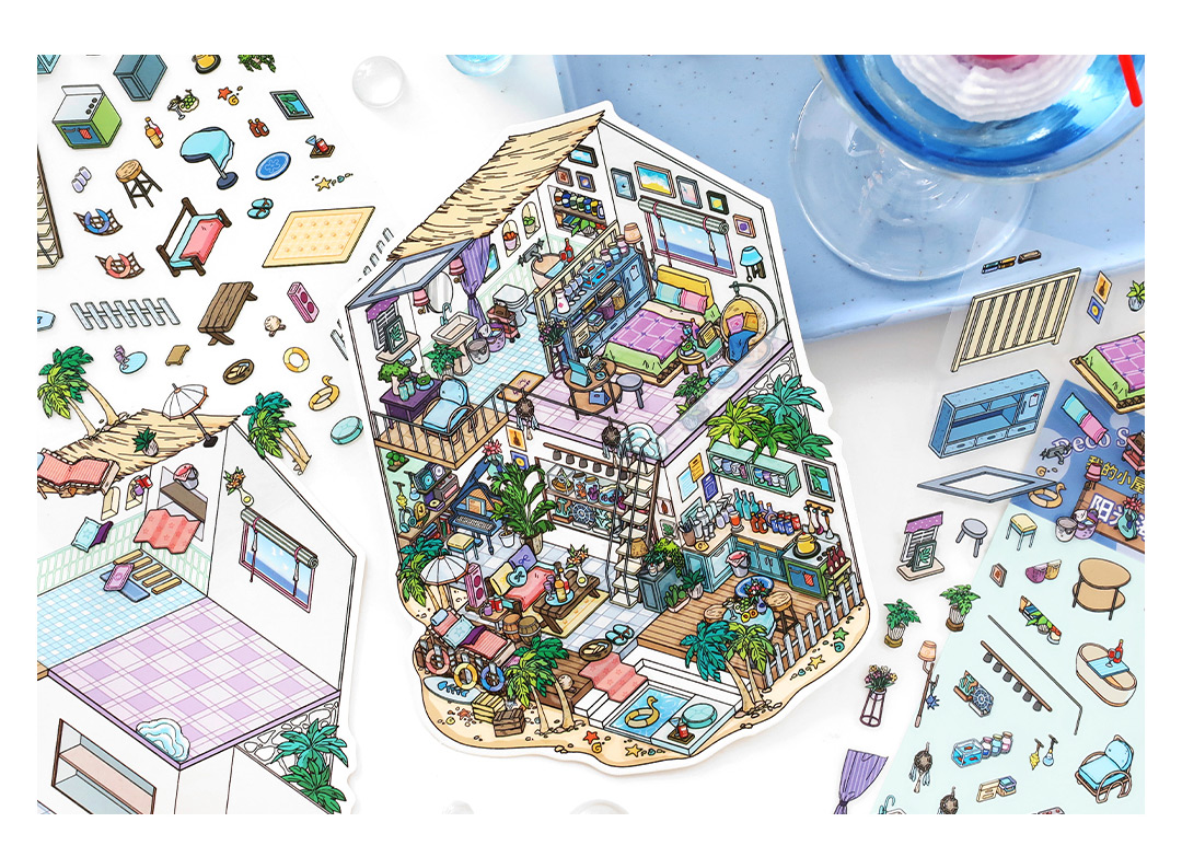 My Cottage DIY 3D Sticker Collection - 4 Cute Miniature Scenes