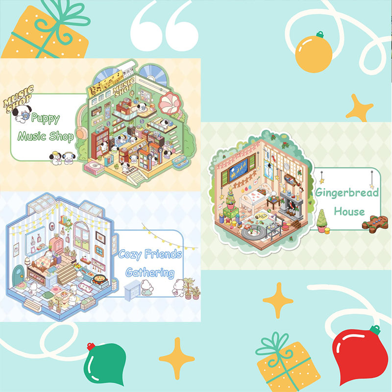 Landscaping indoor DIY 3D Sticker Collection 3 Cute Miniature Scenes