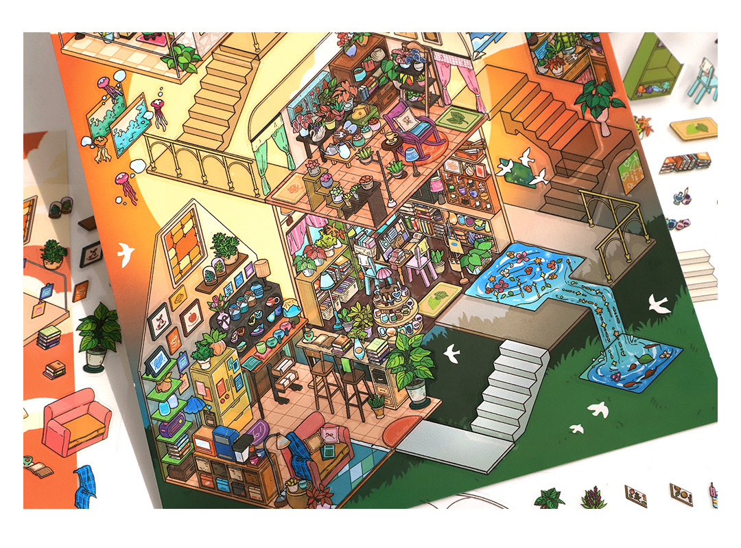 Plus My Cottage DIY 3D Scene Stickers 2 Cute Miniature Scenes