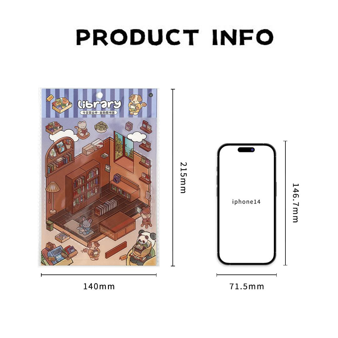 Open Today DIY 3D Scene Stickers 2 Lovely Miniature Scenes