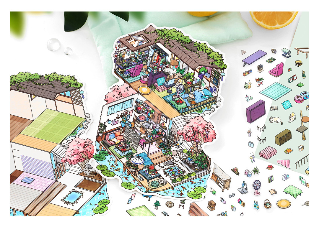 My Cottage DIY 3D Sticker Collection - 4 Cute Miniature Scenes