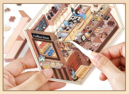 Corner Series: Sweet, Sip, Stay & Shop DIY 3D Scene Stickers 4 Lovely Miniature Scenes
