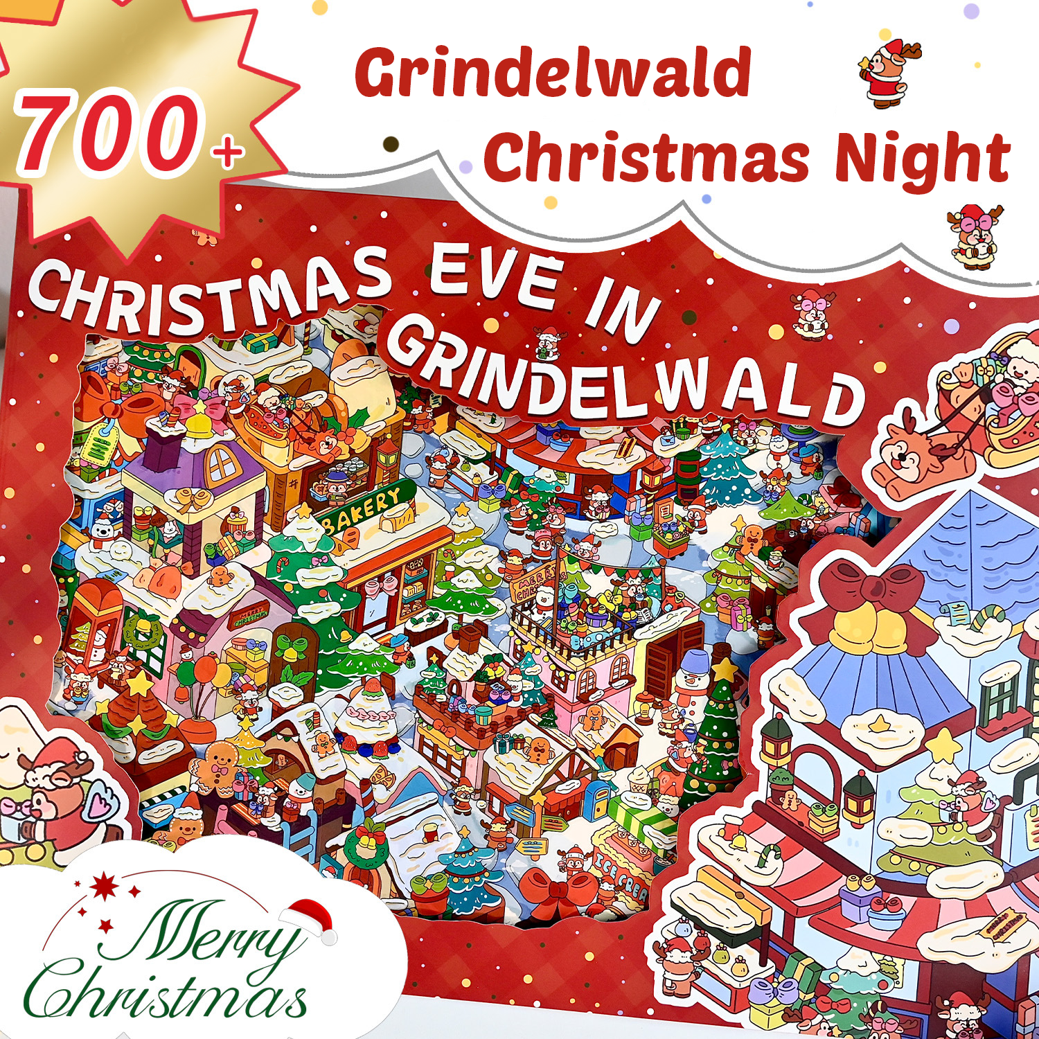 Grindelwald Christmas Night DIY 3D Scene Stickers - [LARGE]- Cute Miniature Scene