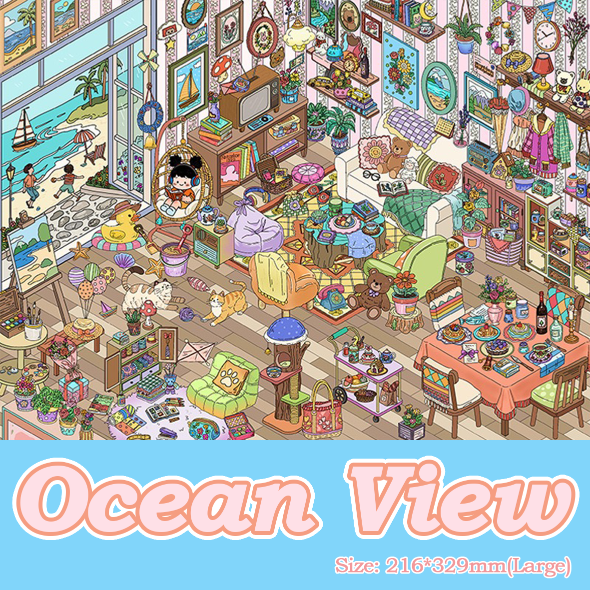 Cozy Room Street DIY 3D Scene Stickers - 8 Cute Miniature Scenes