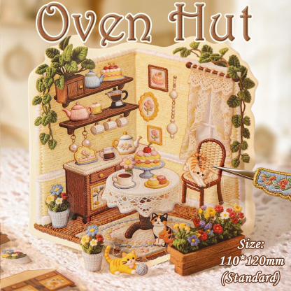 Fuzz Stitch DIY 3D Scene Stickers - 4 Cute Miniature Scenes