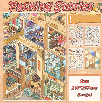 Warm Miracles DIY 3D Scene Stickers Collection - 3 Cute Miniature Scenes