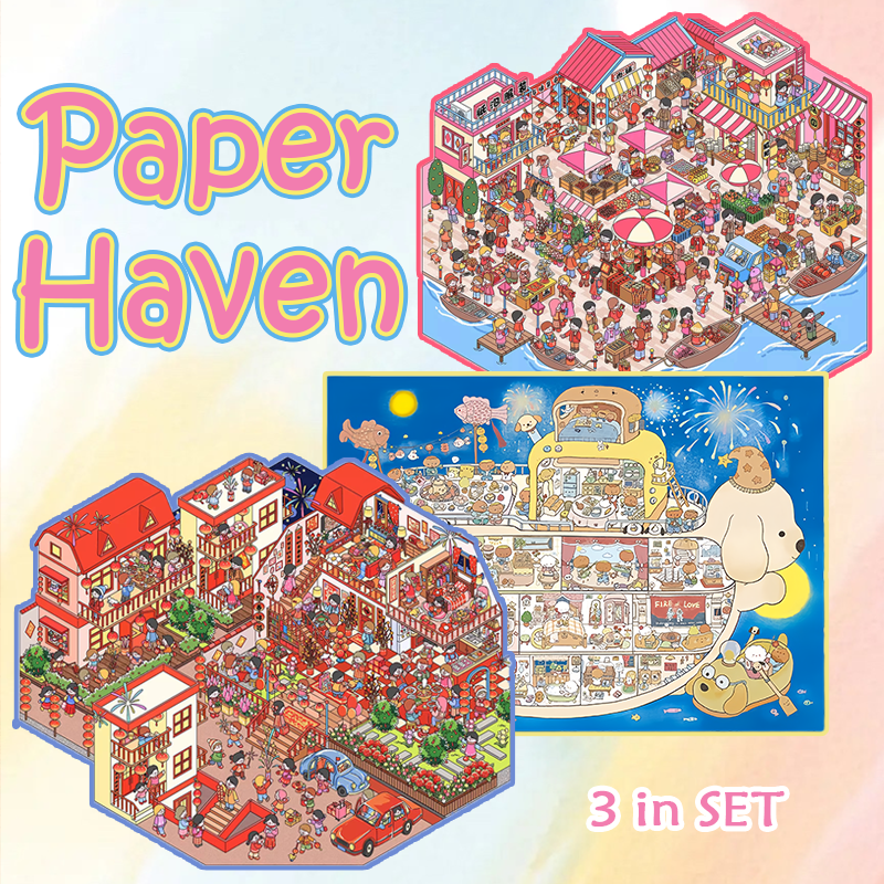 Paper Haven DIY 3D Scene Stickers - 3 Cute Miniature Scenes