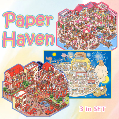 Paper Haven DIY 3D Scene Stickers - 3 Cute Miniature Scenes