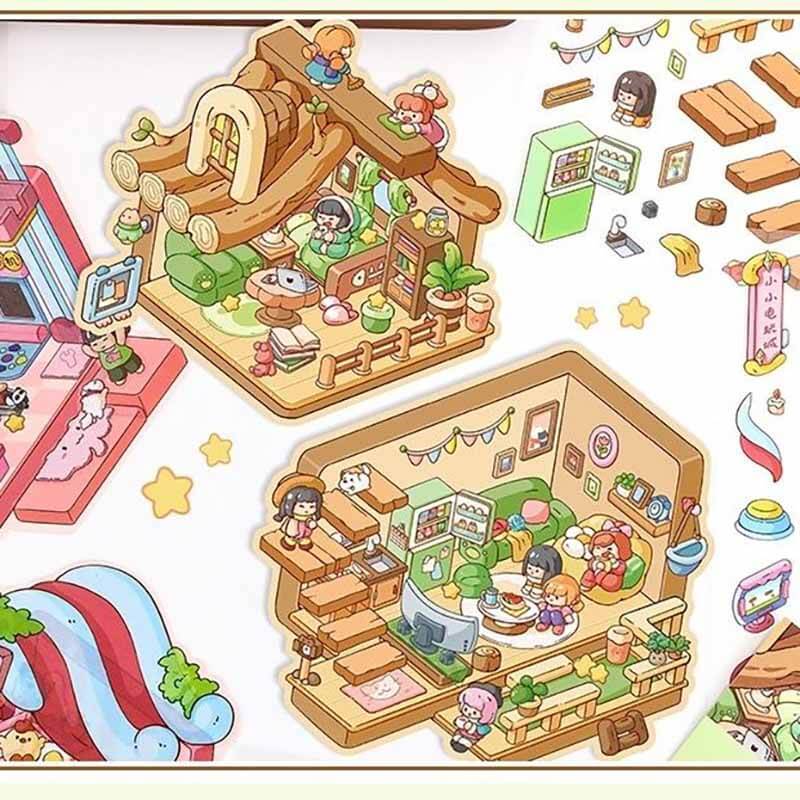 Playful Delights DIY 3D Scene Stickers 2 Cute Miniature Scenes