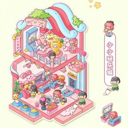 Playful Delights DIY 3D Scene Stickers 2 Cute Miniature Scenes