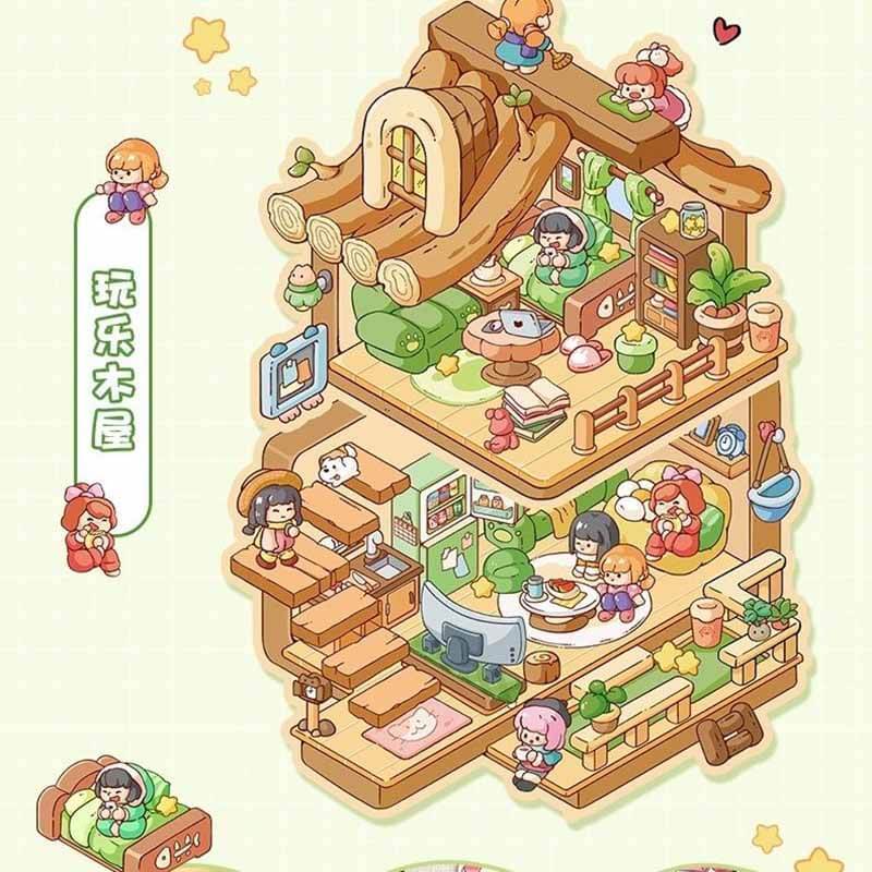 Playful Delights DIY 3D Scene Stickers 2 Cute Miniature Scenes