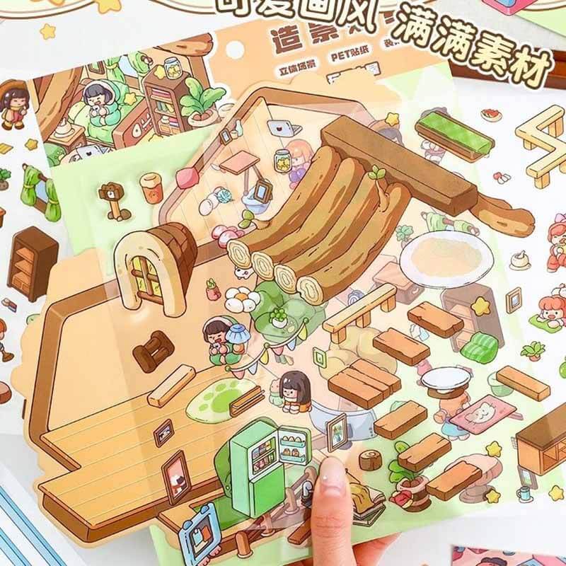Playful Delights DIY 3D Scene Stickers 2 Cute Miniature Scenes