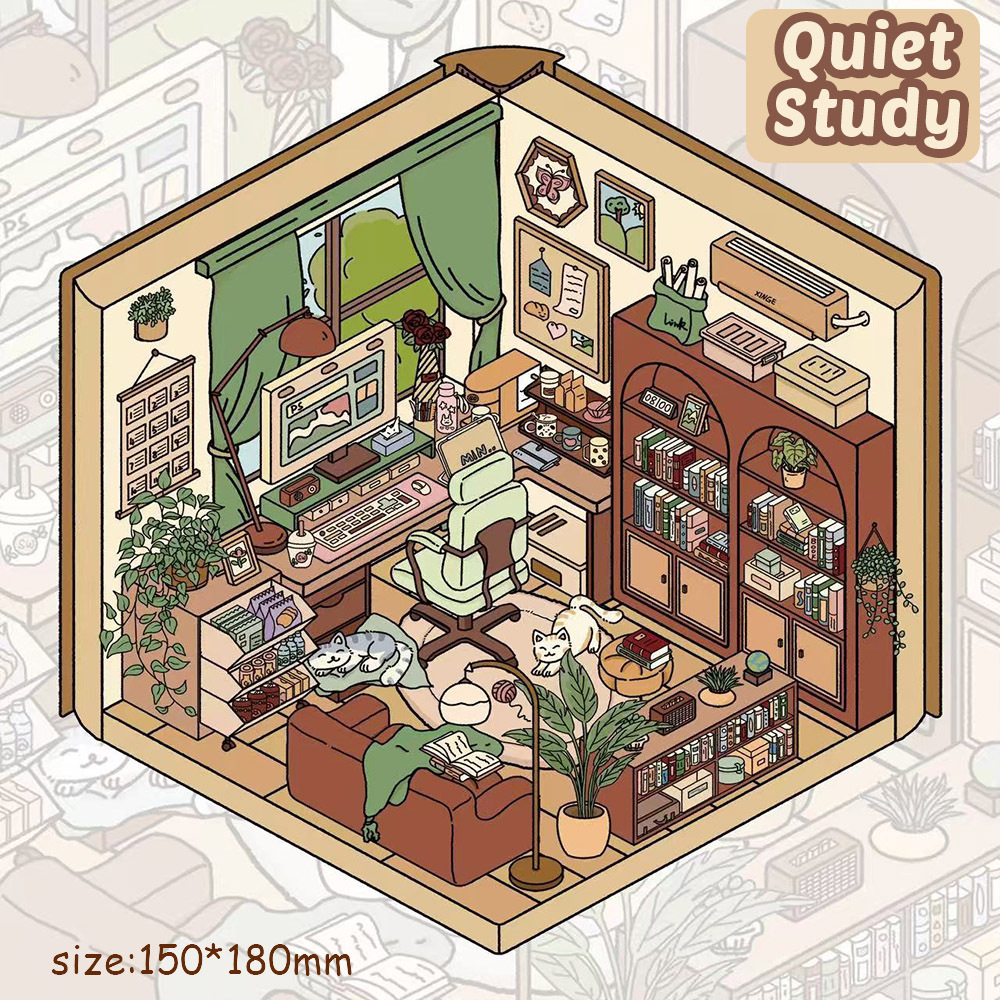 Wooden Life DIY 3D Scene Stickers - 2 Miniature Scenes