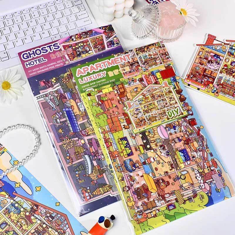 Regal & Wicked DIY 3D Scene Stickers 2 Cute Miniature Scenes