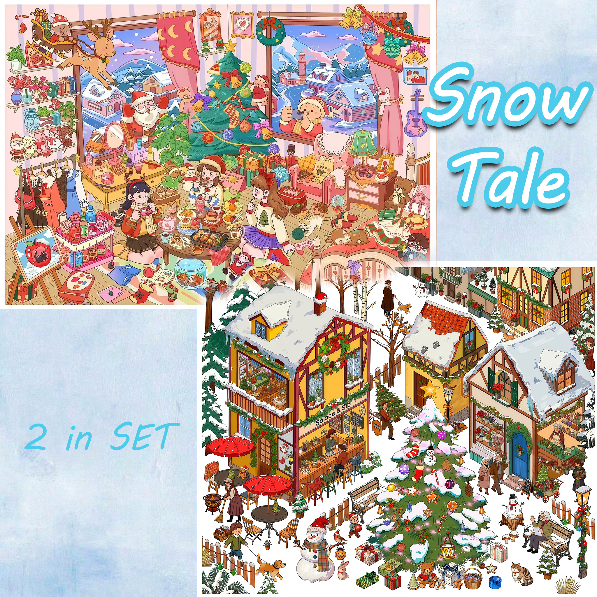 Snow Tale DIY 3D Sticker Collection - 2 Cute Miniature Scenes