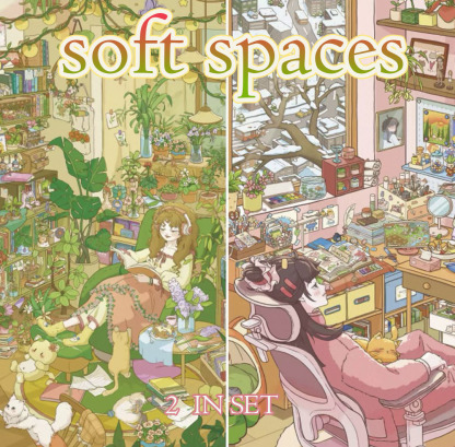 Soft Spaces  DIY 3D Sticker Collection - 2 Cute Miniature Scenes