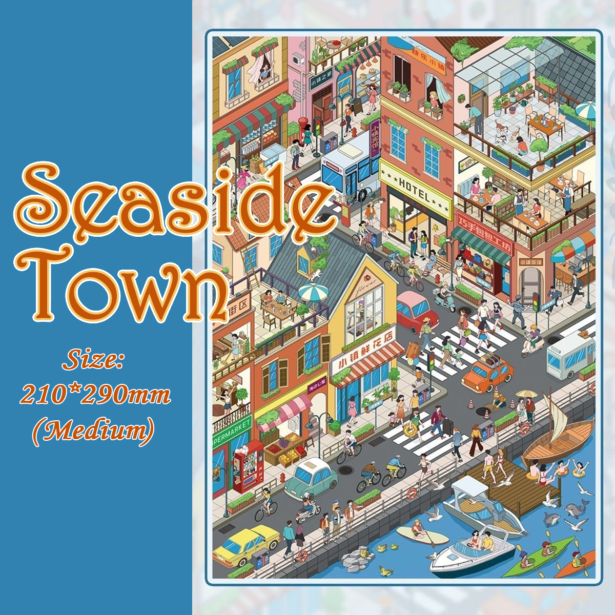 Quarter View DIY 3D Scene Stickers Collection - 5 Cute Miniature Scenes