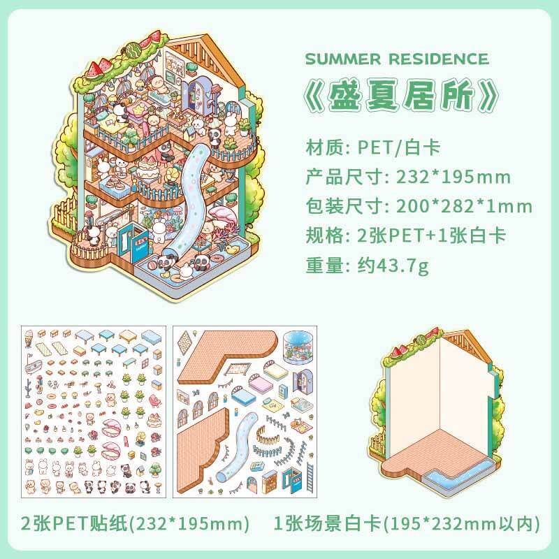 Seasonal Abodes DIY 3D Scene Stickers 4 Lovely Miniature Scenes