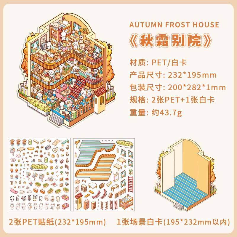 Seasonal Abodes DIY 3D Scene Stickers 4 Lovely Miniature Scenes