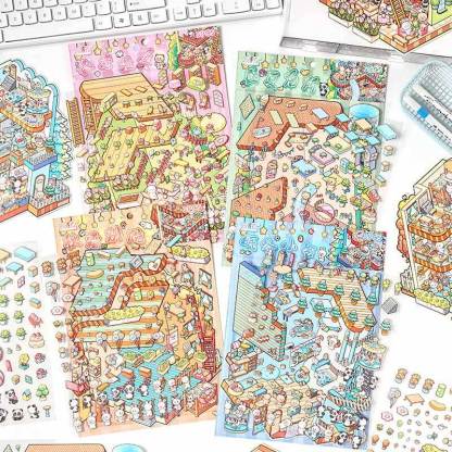 Seasonal Abodes DIY 3D Scene Stickers 4 Lovely Miniature Scenes