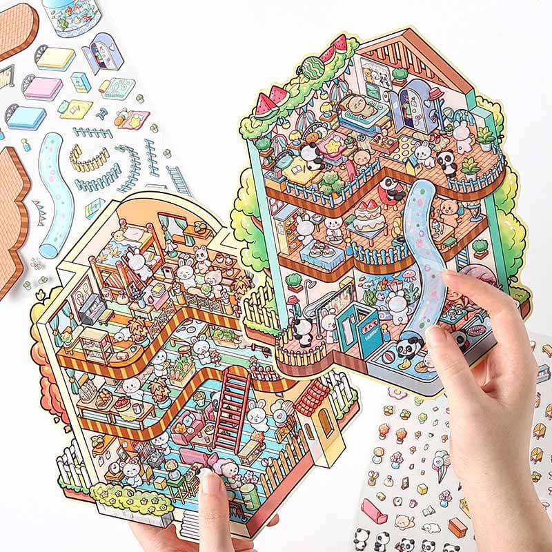 Seasonal Abodes DIY 3D Scene Stickers 4 Lovely Miniature Scenes