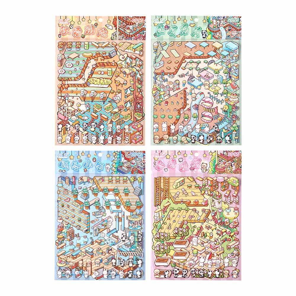 Seasonal Abodes DIY 3D Scene Stickers 4 Lovely Miniature Scenes