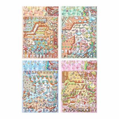 Seasonal Abodes DIY 3D Scene Stickers 4 Lovely Miniature Scenes